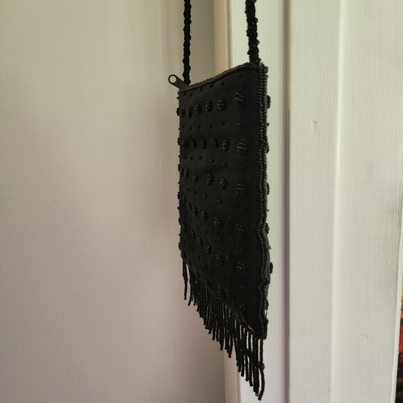 La Regale Small Black Beaded Evening Bag - Picture 3 of 3